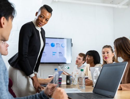 Young people at work in New York office