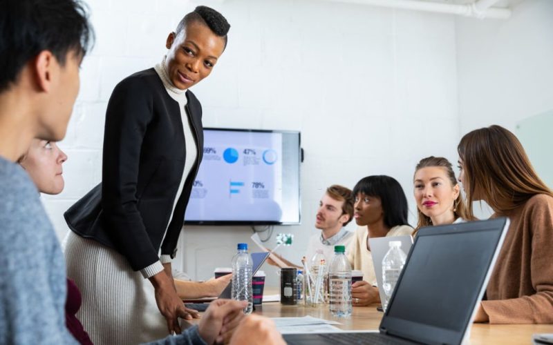 Young people at work in New York office