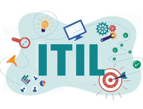 ITIL. Information Technology Infrastructure Library. Vector Illustration in flat style. Isolated on white background.